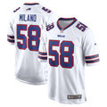 Buffalo Bills Matt Milano White Away Game Player Jersey product image 1, provided for visual reference and product detail