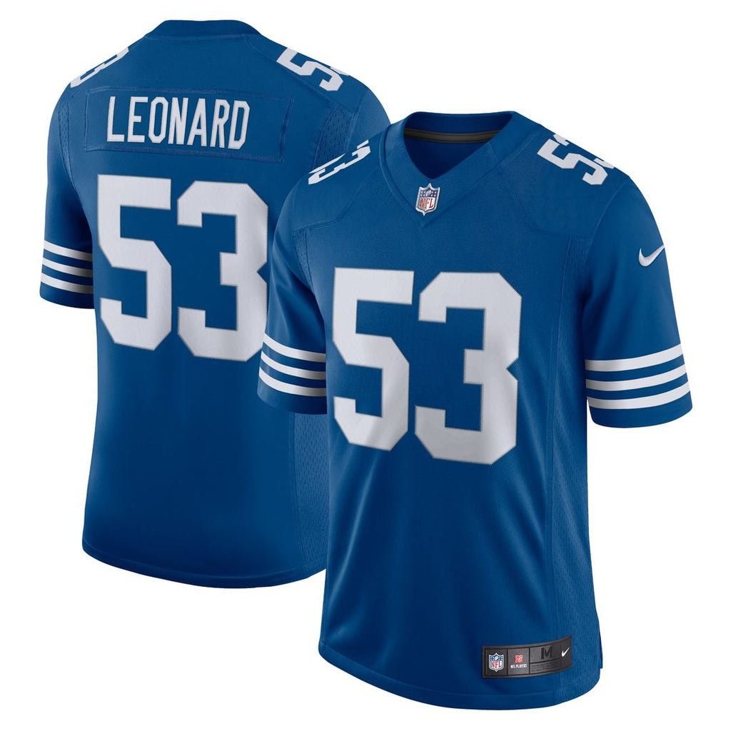 Indianapolis Colts Darius Leonard Royal Alternate Vapor Limited Jersey product image 1, provided for visual reference and