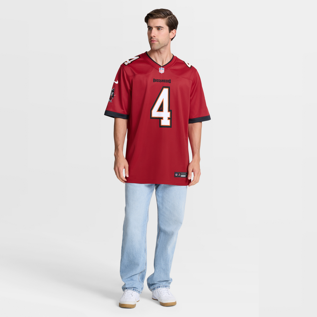 Tampa Bay Buccaneers Chase McLaughlin Red Game Player Jersey product image 4, provided for visual reference and product
