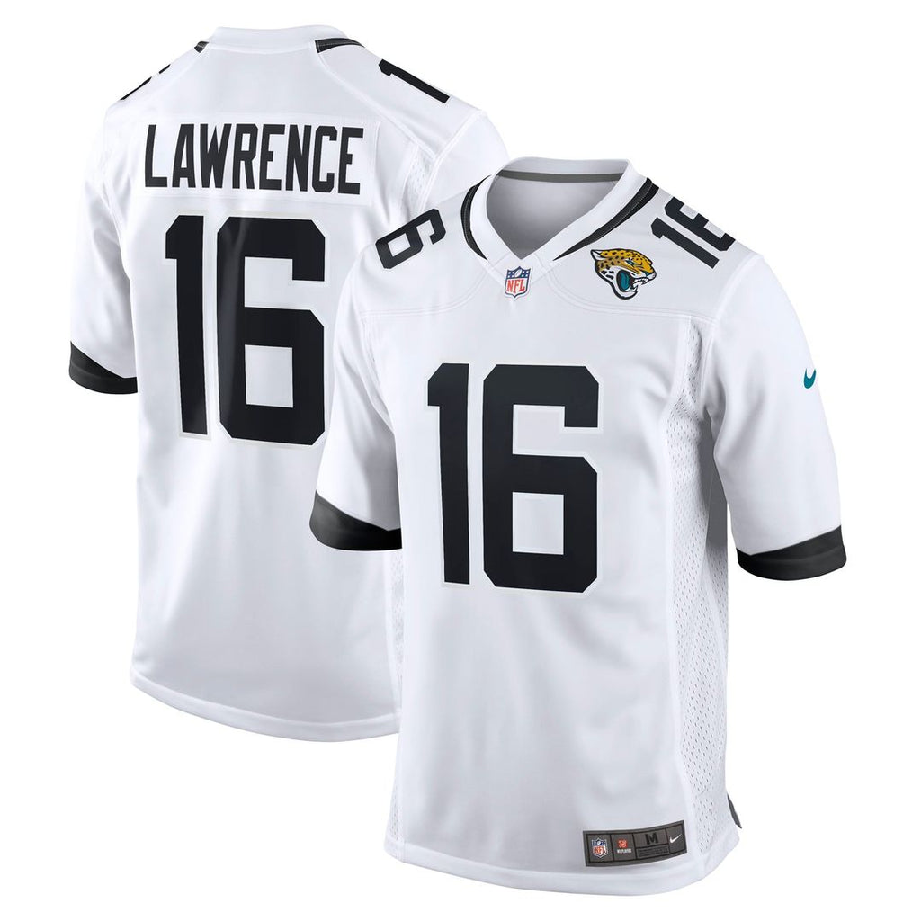Jacksonville Jaguars Trevor Lawrence White Game Jersey product image 1, provided for visual reference and product detail
