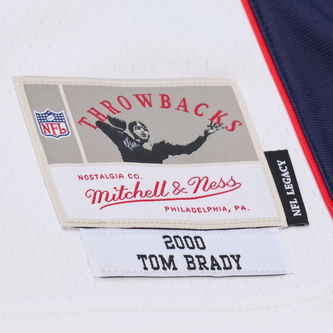 New England Patriots Tom Brady White 2000 Legacy Replica Jersey product image 6, provided for visual reference and product