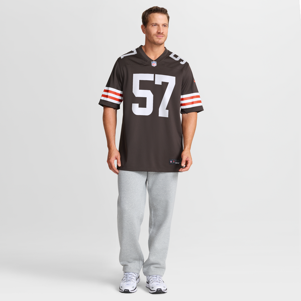 Cleveland Browns Isaiah McGuire Brown Team Game Jersey product image 7, provided for visual reference and product detail