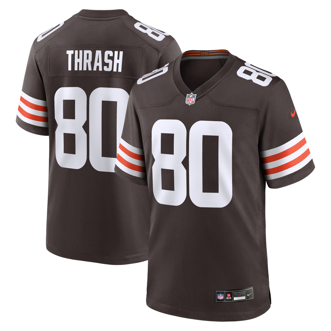 Cleveland Browns Jamari Thrash Brown Team Game Jersey product image 1, provided for visual reference and product detail