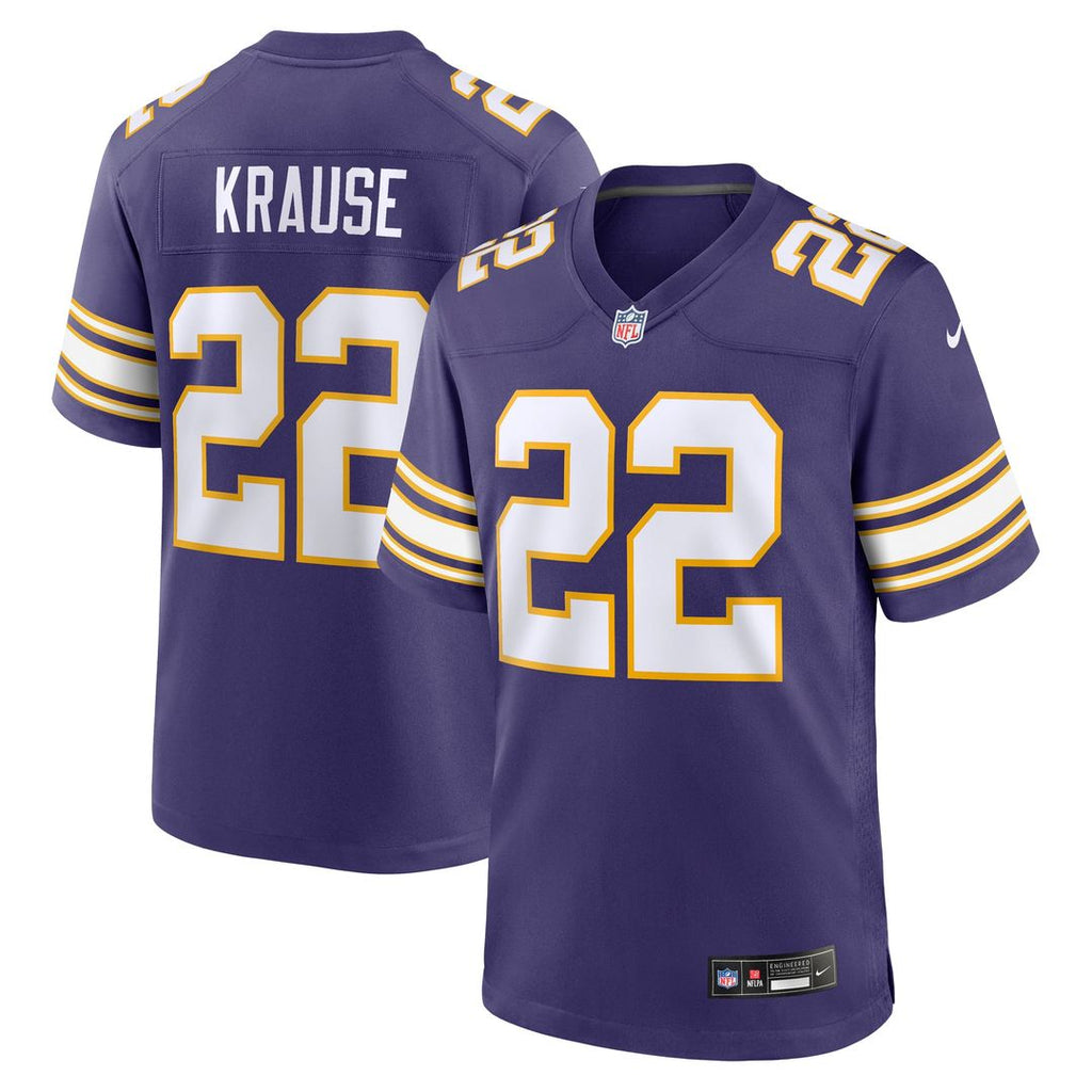 Minnesota Vikings Paul Krause Purple Retired Player Alternate Game Jersey product image 1, provided for visual reference and