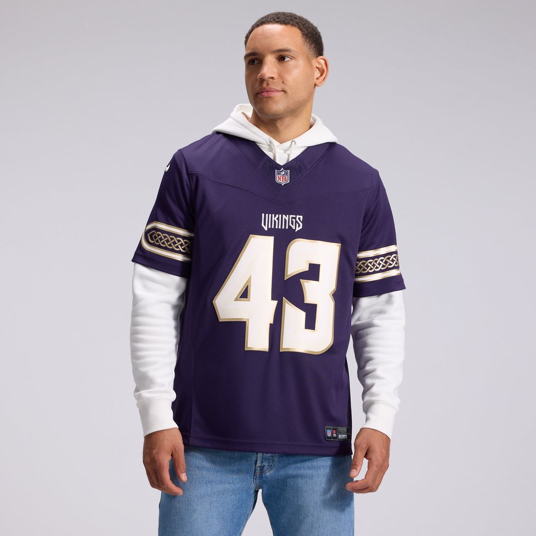 Minnesota Vikings Andrew Van Ginkel Purple 2026 Rivalries Collection Stitched Limited Jersey product image 2, provided for