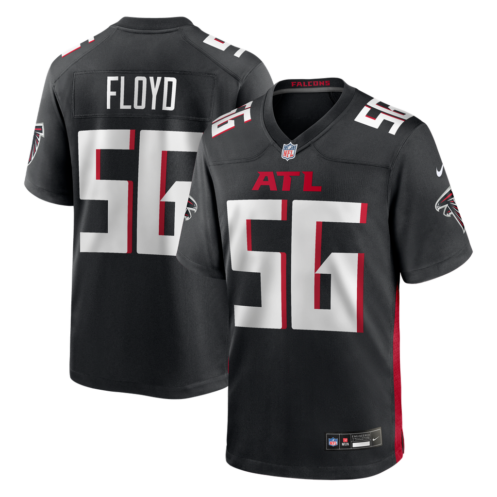 Atlanta Falcons Leonard Floyd Black Team Game Jersey product image 1, provided for visual reference and product detail review