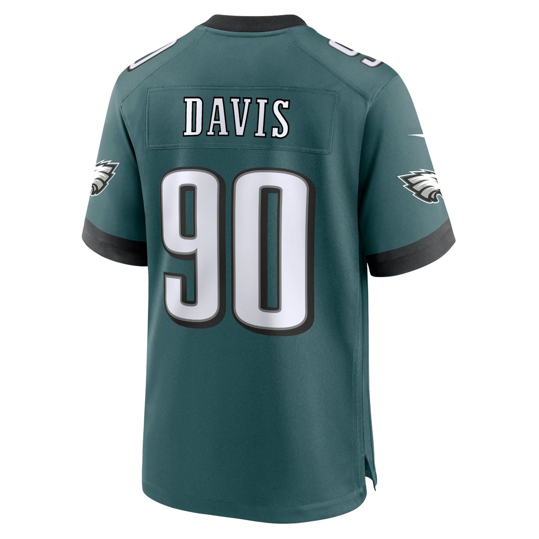 Philadelphia Eagles Davis Midnight Green Team Game Jersey product image 3, provided for visual reference and product detail