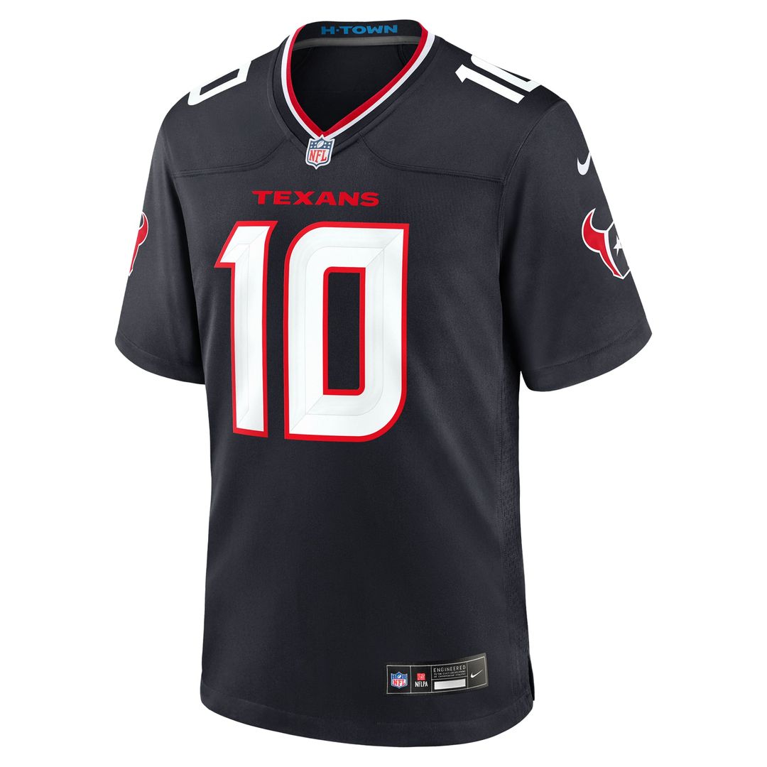 Houston Texans Davis Mills Navy Team Game Jersey product image 2, provided for visual reference and product detail review