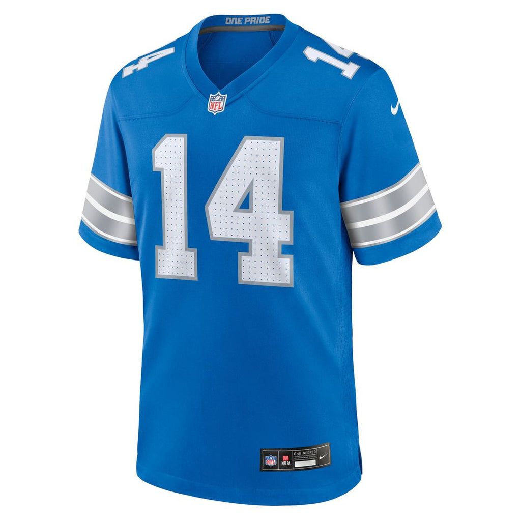 Detroit Lions Amon-Ra St. Brown Blue Game Jersey product image 2, provided for visual reference and product detail review