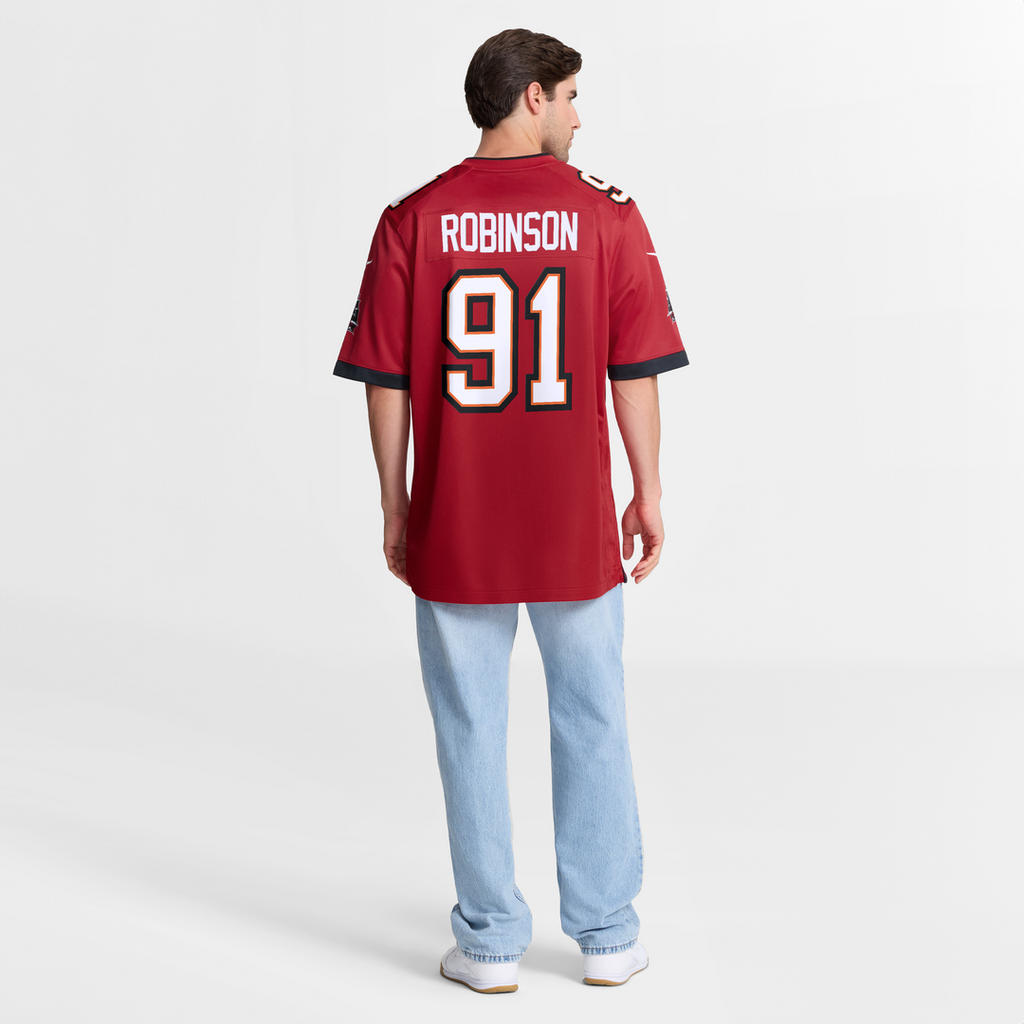 Tampa Bay Buccaneers A'Shawn Robinson Red Team Game Jersey product image 3, provided for visual reference and product detail
