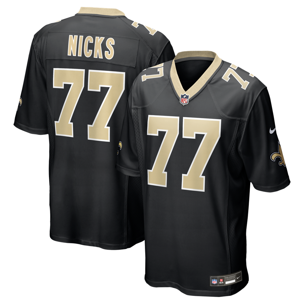 New Orleans Saints Carl Nicks Black Game Retired Player Jersey product image 1, provided for visual reference and product
