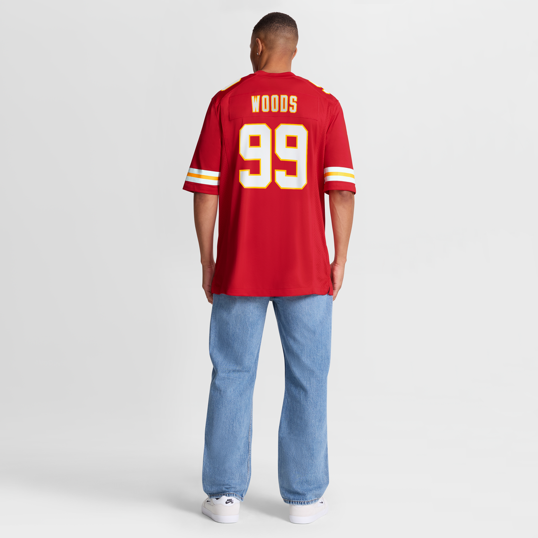 Kansas City Chiefs Peter Woods Red Team Game Jersey product image 3, provided for visual reference and product detail review