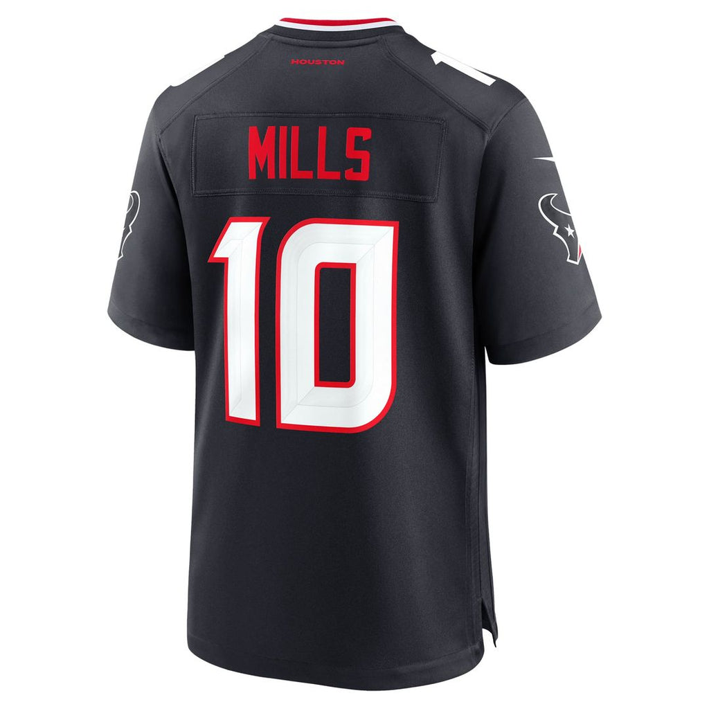 Houston Texans Davis Mills Navy Team Game Jersey product image 3, provided for visual reference and product detail review