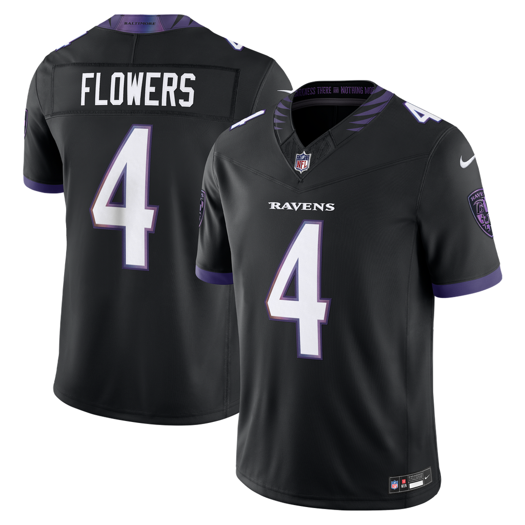 Baltimore Ravens Zay Flowers Black Alternate Alternate Vapor F.U.S.E. Stitched Limited Jersey product image 1, provided for