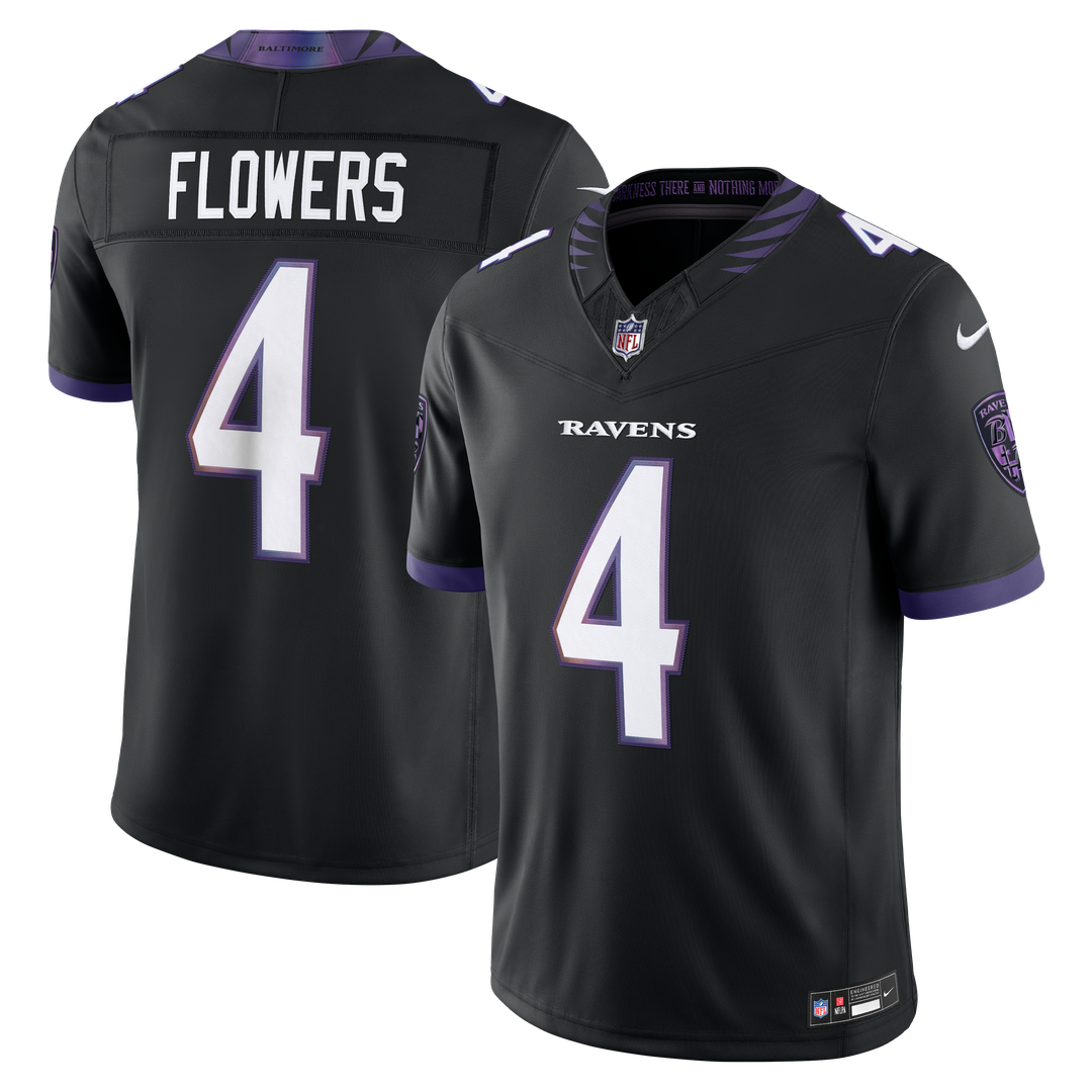 Baltimore Ravens Zay Flowers Black Alternate Alternate Vapor F.U.S.E. Stitched Limited Jersey product image 1, provided for