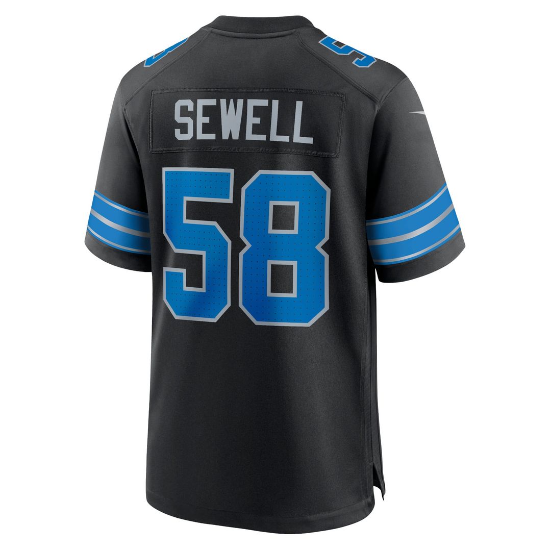 Detroit Lions Penei Sewell Black 2nd Alternate Game Jersey product image 3, provided for visual reference and product detail