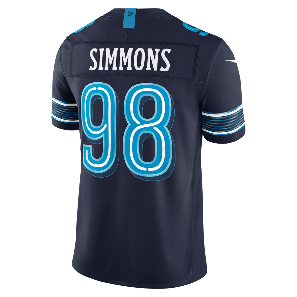 Tennessee Titans Jeffery Simmons Navy 2026 Rivalries Collection Stitched Limited Jersey product image 5, provided for visual