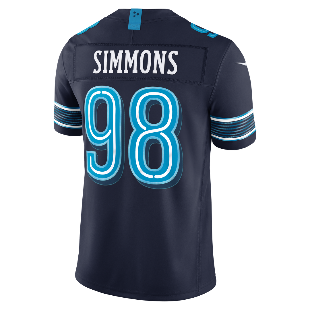Tennessee Titans Jeffery Simmons Navy 2026 Rivalries Collection Stitched Limited Jersey product image 5, provided for visual