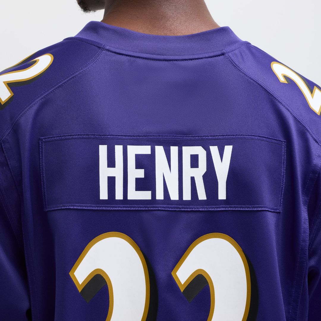Baltimore Ravens Derrick Henry Purple Game Player Jersey product image 8, provided for visual reference and product detail