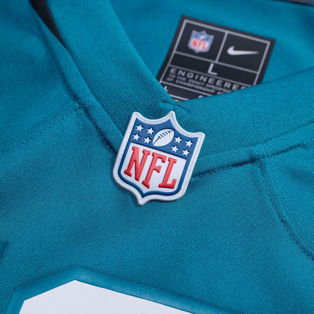 Jacksonville Jaguars Trevor Lawrence Teal Game Jersey product image 4, provided for visual reference and product detail