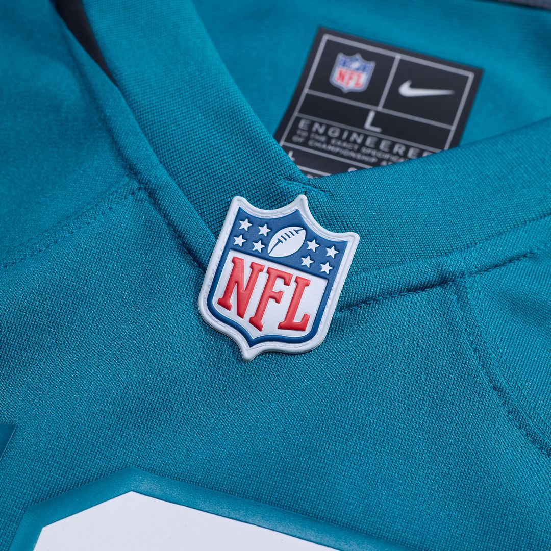 Jacksonville Jaguars Trevor Lawrence Teal Game Jersey product image 4, provided for visual reference and product detail