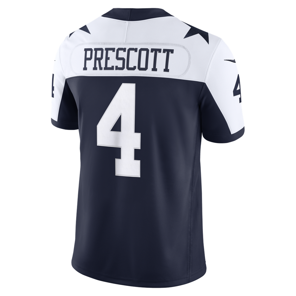 Dallas Cowboys Dak Prescott White Vapor F.U.S.E. Stitched Limited Jersey product image 9, provided for visual reference and