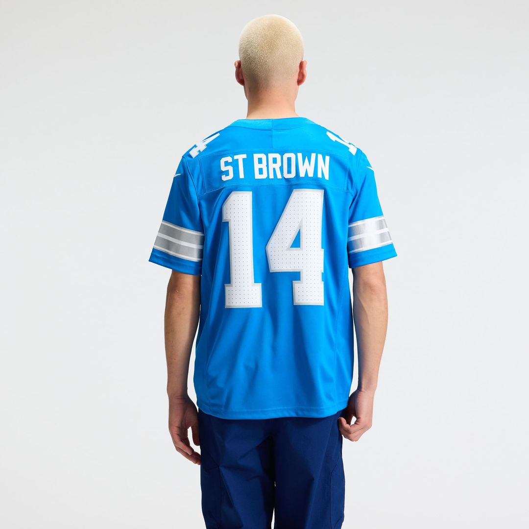 Detroit Lions Amon-Ra St. Brown White Vapor F.U.S.E. Stitched Limited Jersey product image 9, provided for visual reference