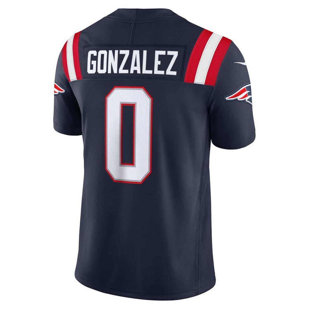 New England Patriots Christian Gonzalez White Vapor F.U.S.E. Stitched Limited Jersey product image 9, provided for visual
