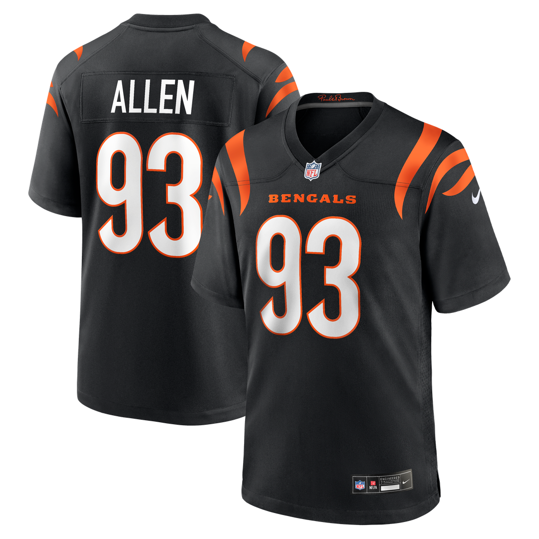 Cincinnati Bengals Jonathan Allen Black Team Game Jersey product image 1, provided for visual reference and product detail