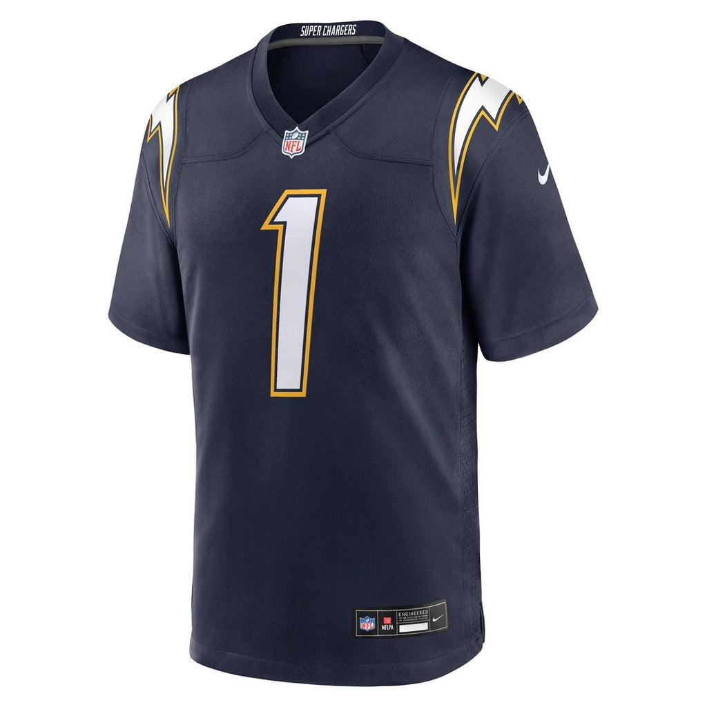 Los Angeles Chargers Quentin Johnston Navy Alternate Super Chargers Game Player Jersey product image 2, provided for visual