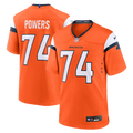 Denver Broncos Ben Powers Orange Team Game Jersey product image 1, provided for visual reference and product detail review