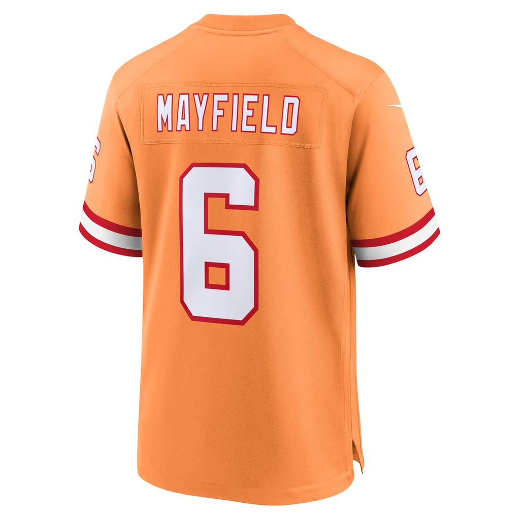 Tampa Bay Buccaneers Baker Mayfield Orange Throwback Game Jersey product image 3, provided for visual reference and product