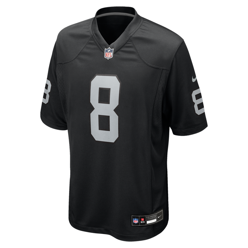 Las Vegas Raiders Kirk Cousins Black Team Game Jersey product image 2, provided for visual reference and product detail