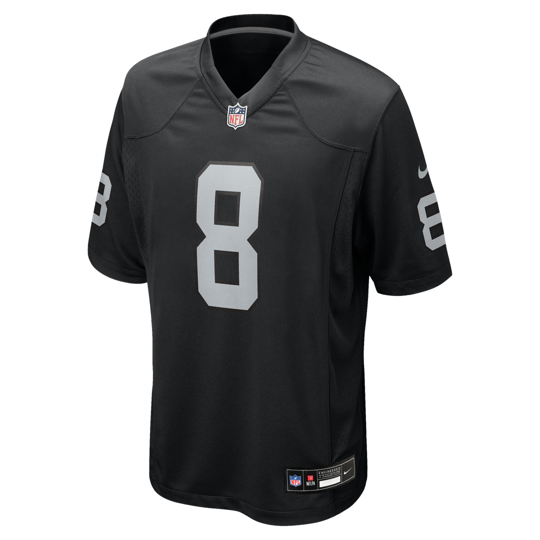 Las Vegas Raiders Kirk Cousins Black Team Game Jersey product image 2, provided for visual reference and product detail