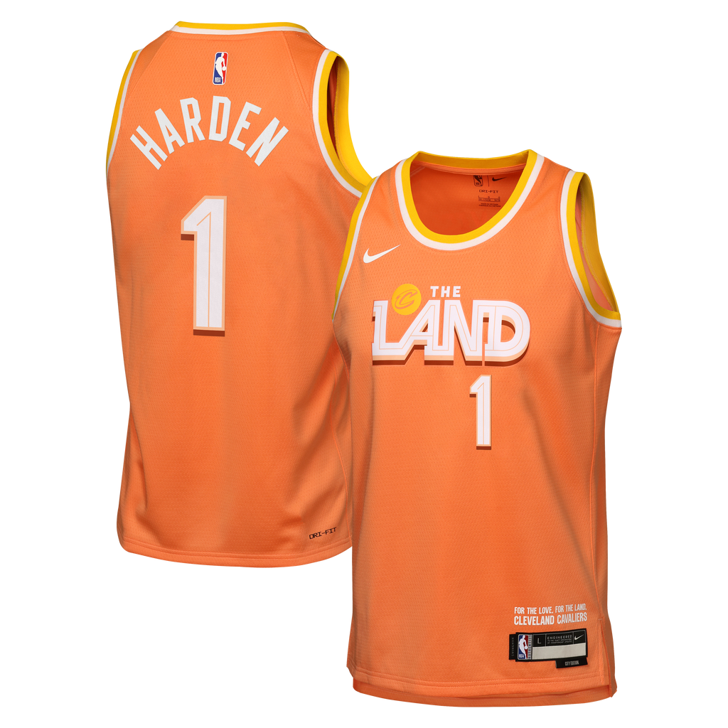 James Harden Cleveland Cavaliers 2025/26 City Edition Swingman Jersey - Orange - Youth product image 2, provided for visual