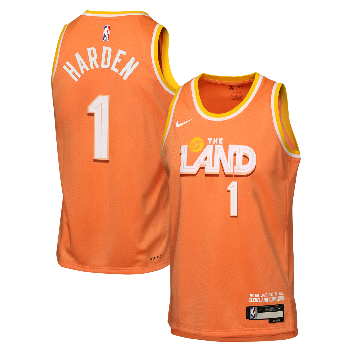 James Harden Cleveland Cavaliers 2025/26 City Edition Swingman Jersey - Orange - Youth product image 2, provided for visual