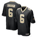 New Orleans Saints Tyler Shough Black Game Jersey product image 1, provided for visual reference and product detail review