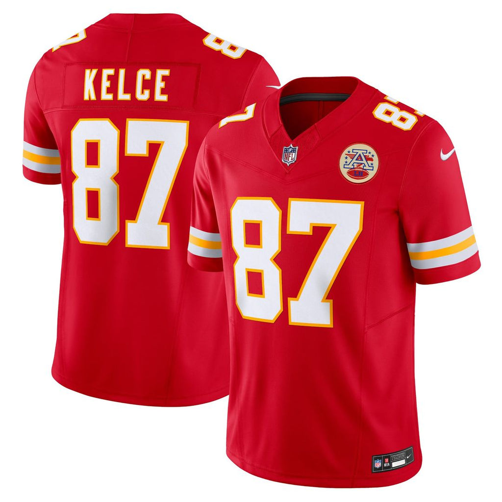 Kansas City Chiefs Travis Kelce Red Vapor F.U.S.E. Limited Jersey product image 1, provided for visual reference and product