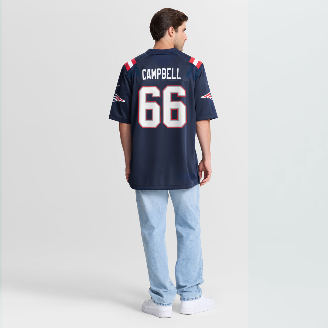 New England Patriots Will Campbell Navy Team Game Jersey product image 5, provided for visual reference and product detail