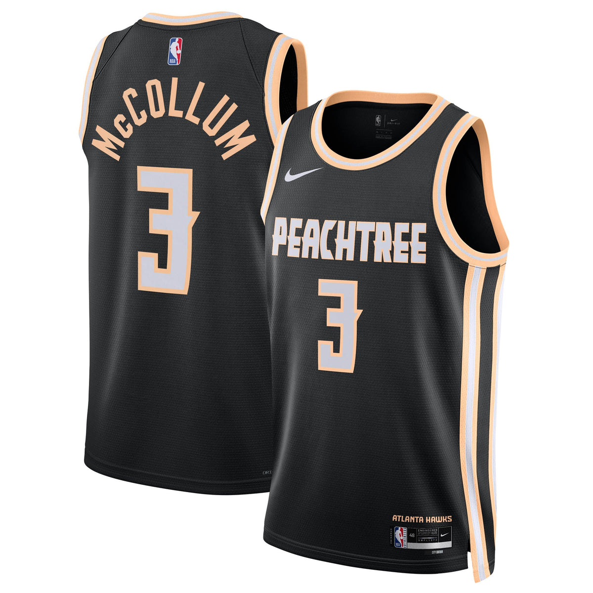 Atlanta Hawks 2025/26 City Edition Swingman Basketball Jersey - Black - CJ McCollum - Unisex product image 1, provided for