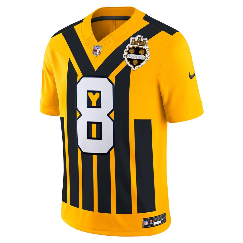Pittsburgh Steelers Aaron Rodgers Gold Alternate Vapor F.U.S.E. Limited Jersey product image 2, provided for visual
