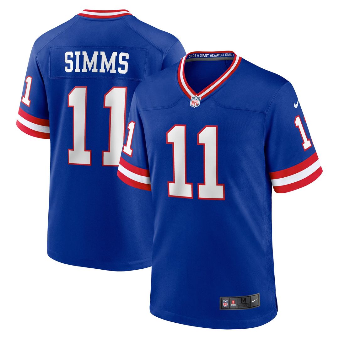 New York Giants Phil Simms Royal Retired Player Alternate Game Jersey product image 1, provided for visual reference and