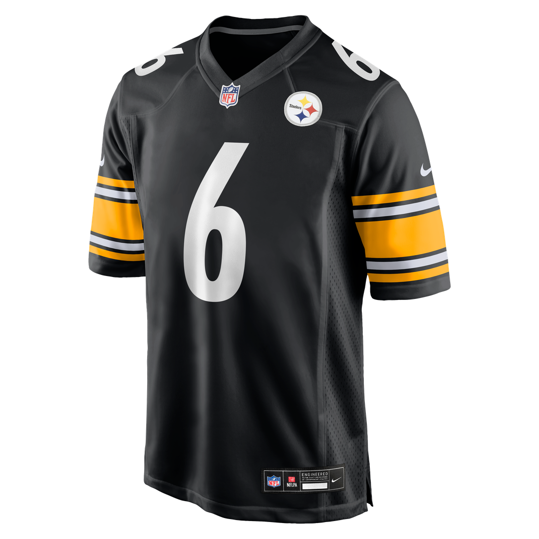 Pittsburgh Steelers Patrick Queen Black Game Jersey product image 2, provided for visual reference and product detail review