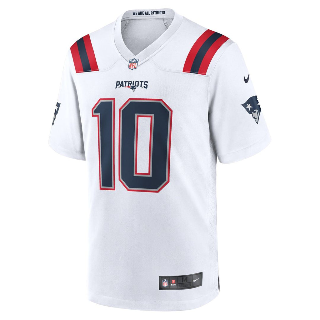 New England Patriots Drake Maye White Player Game Jersey product image 2, provided for visual reference and product detail