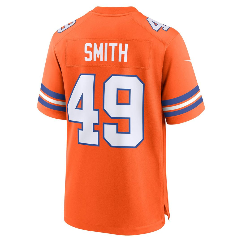 Denver Broncos Dennis Smith Orange Retired Player Alternate Game Jersey product image 3, provided for visual reference and