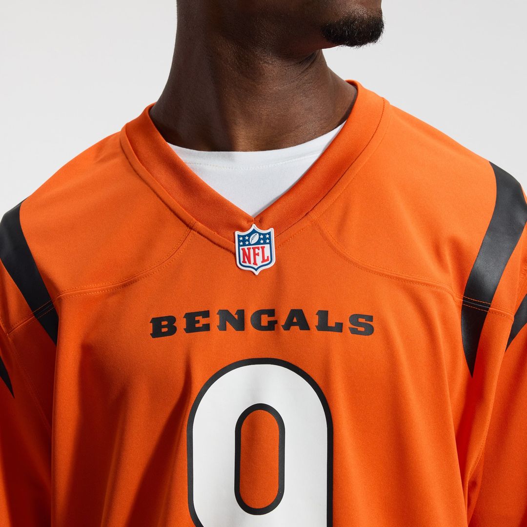 Cincinnati Bengals Joe Burrow Orange Alternate Game Jersey product image 22, provided for visual reference and product