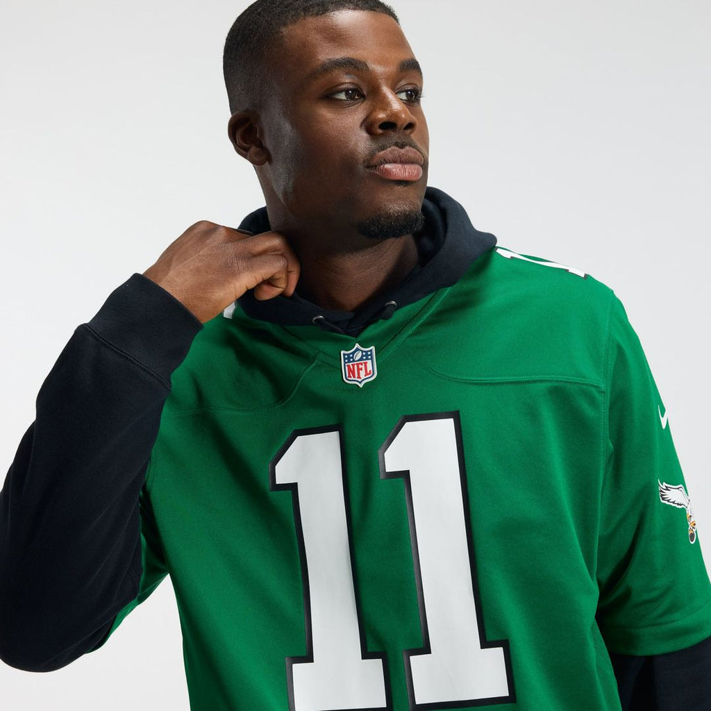Philadelphia Eagles A.J. Brown Kelly Green Alternate Game Player Jersey product image 10, provided for visual reference and