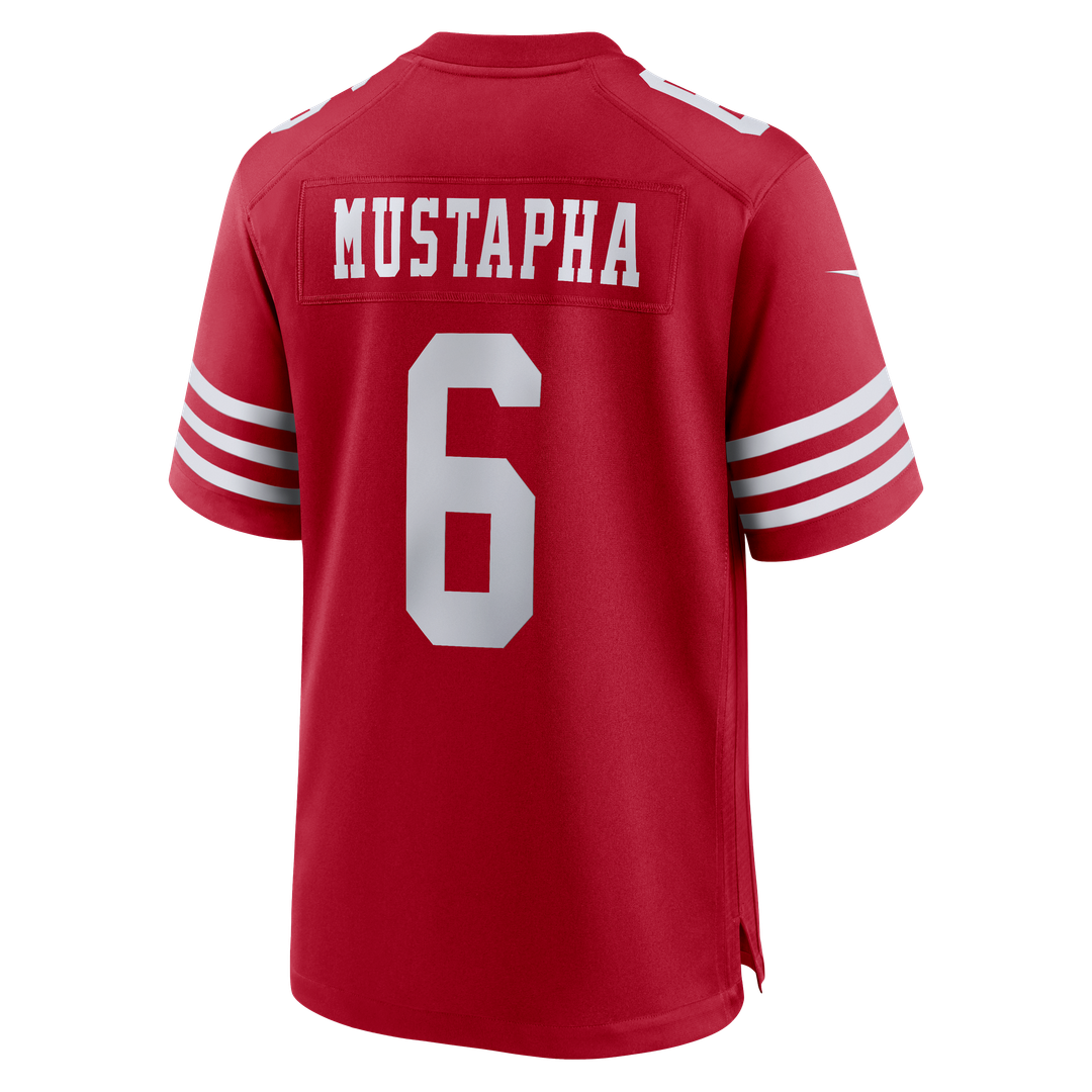 San Francisco 49ers Malik Mustapha Scarlet Game Jersey product image 3, provided for visual reference and product detail