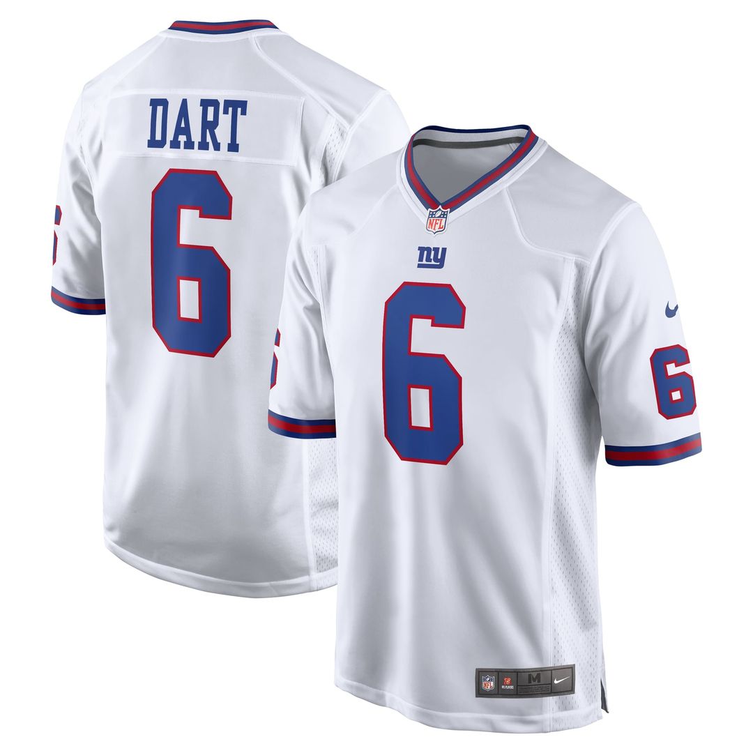 New York Giants Jaxson Dart White Alternate Vintage White Game Jersey product image 1, provided for visual reference and