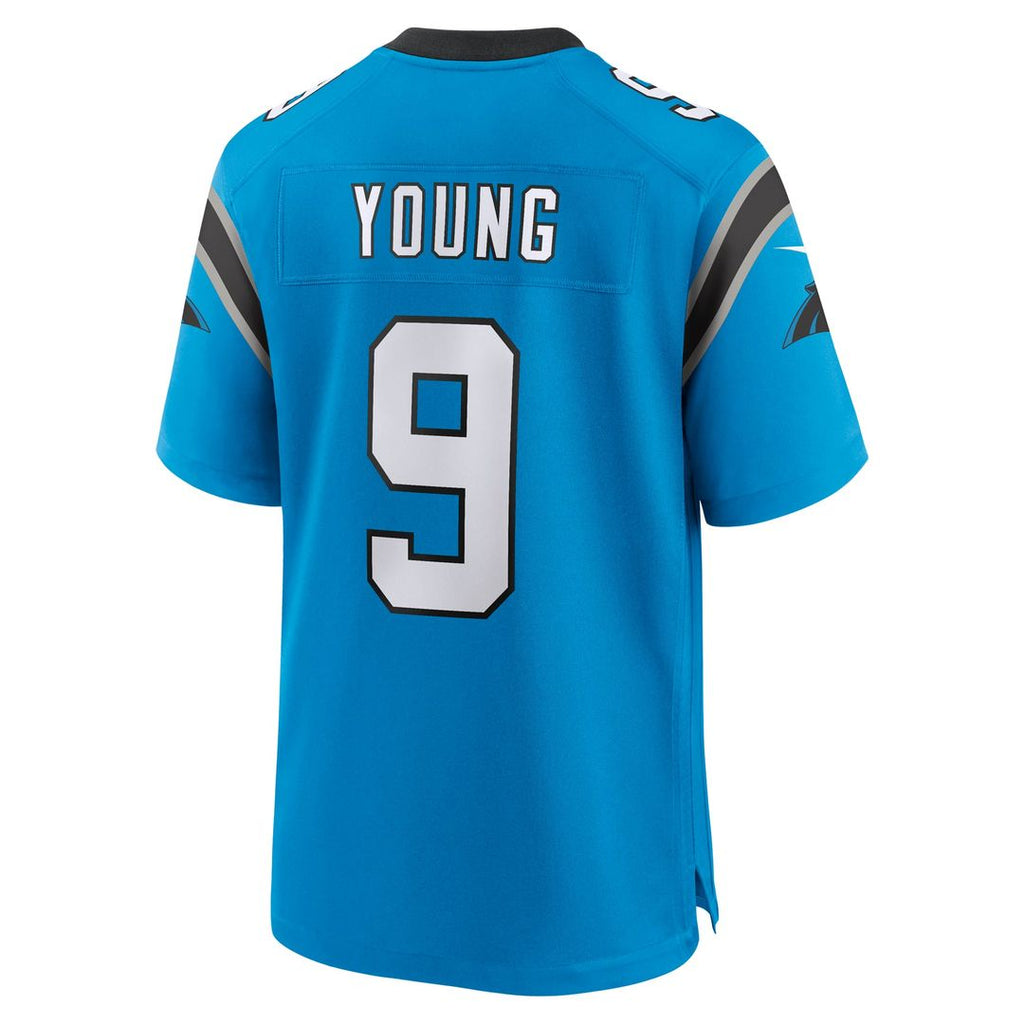 Carolina Panthers Bryce Young Blue Alternate Game Jersey product image 3, provided for visual reference and product detail